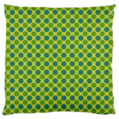 Green Polka Dots Spots Pattern Large Cushion Case (two Sides)
