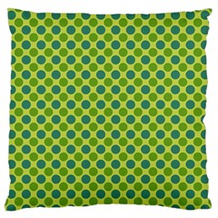 Green Polka Dots Spots Pattern Standard Flano Cushion Case (one Side) by SpinnyChairDesigns