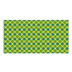 Green Polka Dots Spots Pattern Satin Shawl