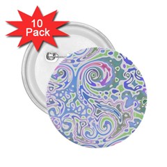 Colorful Pastel Floral Swirl Watercolor Pattern 2 25  Buttons (10 Pack)  by SpinnyChairDesigns