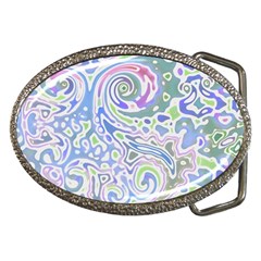Colorful Pastel Floral Swirl Watercolor Pattern Belt Buckles by SpinnyChairDesigns