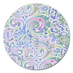 Colorful Pastel Floral Swirl Watercolor Pattern Magnet 5  (round) by SpinnyChairDesigns