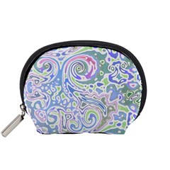 Colorful Pastel Floral Swirl Watercolor Pattern Accessory Pouch (small) by SpinnyChairDesigns