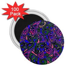 Purple Abstract Butterfly Pattern 2 25  Magnets (100 Pack)  by SpinnyChairDesigns