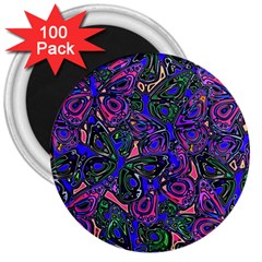 Purple Abstract Butterfly Pattern 3  Magnets (100 Pack) by SpinnyChairDesigns