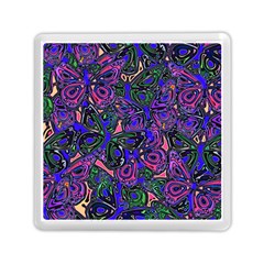 Purple Abstract Butterfly Pattern Memory Card Reader (square) by SpinnyChairDesigns
