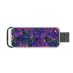 Purple Abstract Butterfly Pattern Portable Usb Flash (one Side) by SpinnyChairDesigns
