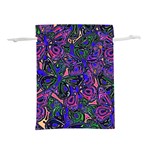 Purple Abstract Butterfly Pattern Lightweight Drawstring Pouch (L) Front