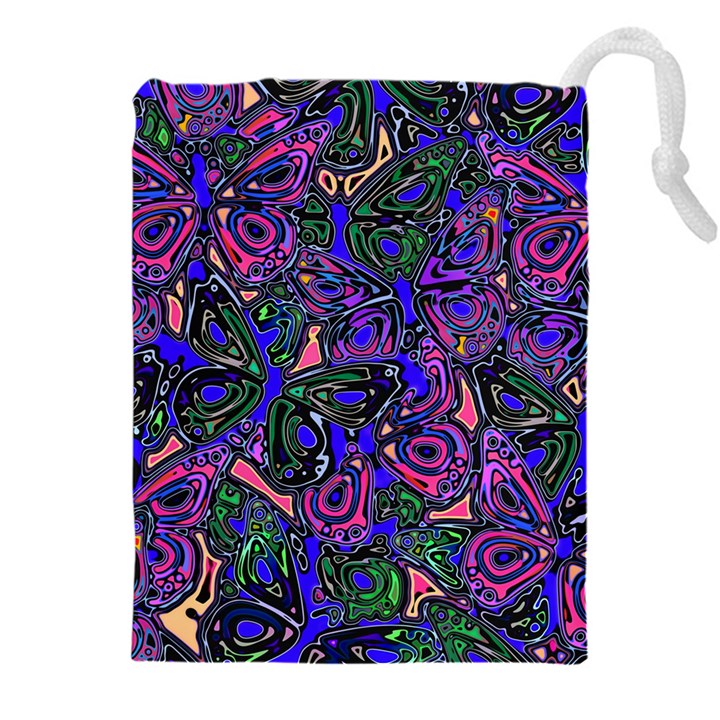 Purple Abstract Butterfly Pattern Drawstring Pouch (4XL)