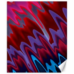 Red Blue Zig Zag Waves Pattern Canvas 8  X 10  by SpinnyChairDesigns