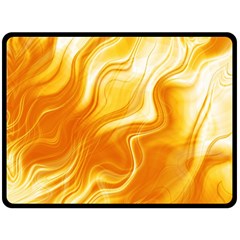 Gold Flames Pattern Double Sided Fleece Blanket (Large) 