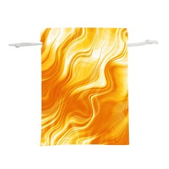 Gold Flames Pattern Lightweight Drawstring Pouch (M)