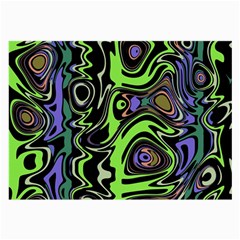 Green And Black Abstract Pattern Large Glasses Cloth by SpinnyChairDesigns