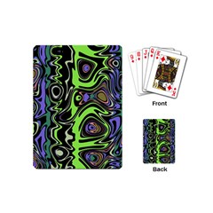 Green And Black Abstract Pattern Playing Cards Single Design (mini) by SpinnyChairDesigns