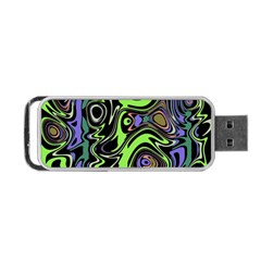 Green And Black Abstract Pattern Portable Usb Flash (two Sides) by SpinnyChairDesigns