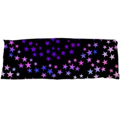 Purple Stars On Black Pattern Body Pillow Case (dakimakura) by SpinnyChairDesigns
