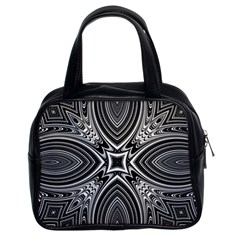Black And White Intricate Pattern Classic Handbag (two Sides)