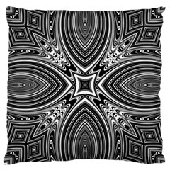 Black And White Intricate Pattern Large Cushion Case (one Side) by SpinnyChairDesigns