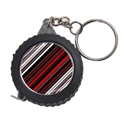 Red Black White Stripes Pattern Measuring Tape by SpinnyChairDesigns