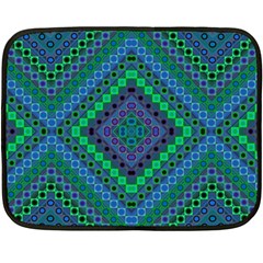 Blue Green Diamond Pattern Double Sided Fleece Blanket (mini)  by SpinnyChairDesigns