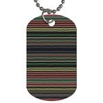 Dark Rust Red and Green Stripes Pattern Dog Tag (Two Sides) Back