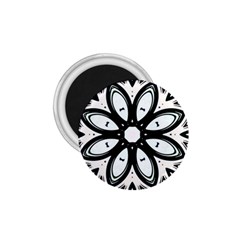 Black And White Floral Print Pattern 1 75  Magnets by SpinnyChairDesigns