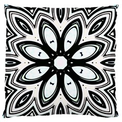 Black And White Floral Print Pattern Large Flano Cushion Case (one Side) by SpinnyChairDesigns