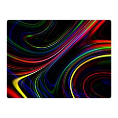 Neon Glow Lines On Black Double Sided Flano Blanket (mini)  by SpinnyChairDesigns