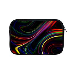 Neon Glow Lines On Black Apple Macbook Pro 13  Zipper Case by SpinnyChairDesigns