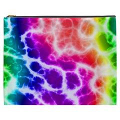 Colorful Tie Dye Pattern Texture Cosmetic Bag (xxxl) by SpinnyChairDesigns