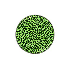 Abstract Black And Green Checkered Pattern Hat Clip Ball Marker (4 Pack) by SpinnyChairDesigns