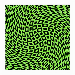 Abstract Black And Green Checkered Pattern Medium Glasses Cloth (2 Sides) by SpinnyChairDesigns