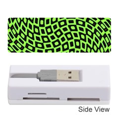 Abstract Black And Green Checkered Pattern Memory Card Reader (stick) by SpinnyChairDesigns