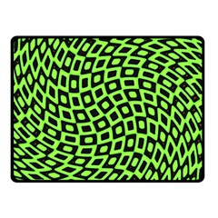 Abstract Black And Green Checkered Pattern Double Sided Fleece Blanket (small)  by SpinnyChairDesigns