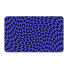 Abstract Black And Purple Checkered Pattern Magnet (rectangular) by SpinnyChairDesigns