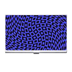 Abstract Black And Purple Checkered Pattern Business Card Holder by SpinnyChairDesigns