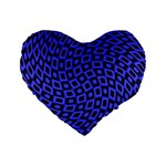 Abstract Black and Purple Checkered Pattern Standard 16  Premium Flano Heart Shape Cushions Front