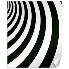 Black And White Zebra Stripes Pattern Canvas 16  X 20  by SpinnyChairDesigns