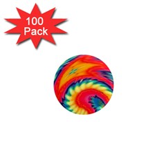 Colorful Dark Tie Dye Pattern 1  Mini Magnets (100 Pack)  by SpinnyChairDesigns