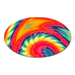 Colorful Dark Tie Dye Pattern Oval Magnet by SpinnyChairDesigns
