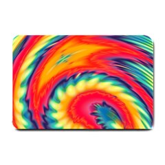 Colorful Dark Tie Dye Pattern Small Doormat  by SpinnyChairDesigns