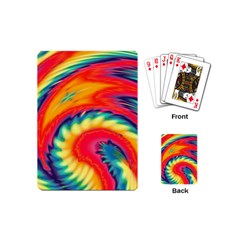 Colorful Dark Tie Dye Pattern Playing Cards Single Design (mini) by SpinnyChairDesigns