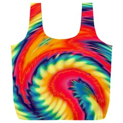 Colorful Dark Tie Dye Pattern Full Print Recycle Bag (xxl) by SpinnyChairDesigns