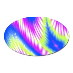 Colorful Blue Purple Pastel Tie Dye Pattern Oval Magnet by SpinnyChairDesigns