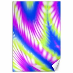 Colorful Blue Purple Pastel Tie Dye Pattern Canvas 12  X 18  by SpinnyChairDesigns