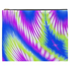 Colorful Blue Purple Pastel Tie Dye Pattern Cosmetic Bag (xxxl) by SpinnyChairDesigns