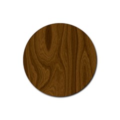 Dark Wood Panel Texture Rubber Coaster (round)  by SpinnyChairDesigns