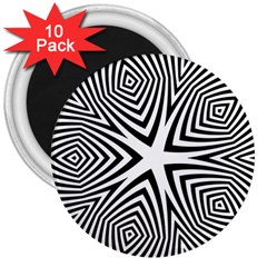 Abstract Zebra Stripes Pattern 3  Magnets (10 Pack)  by SpinnyChairDesigns