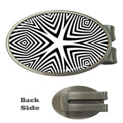 Abstract Zebra Stripes Pattern Money Clips (oval)  by SpinnyChairDesigns