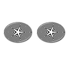 Abstract Zebra Stripes Pattern Cufflinks (oval) by SpinnyChairDesigns